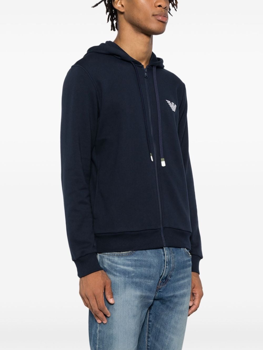 logo-embroidered hooded jacket - 3