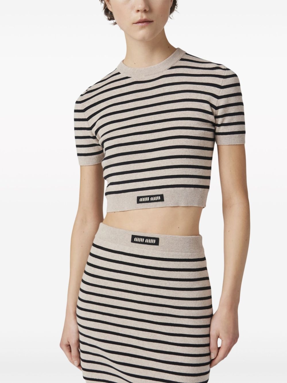 striped short-sleeve jumper - 4