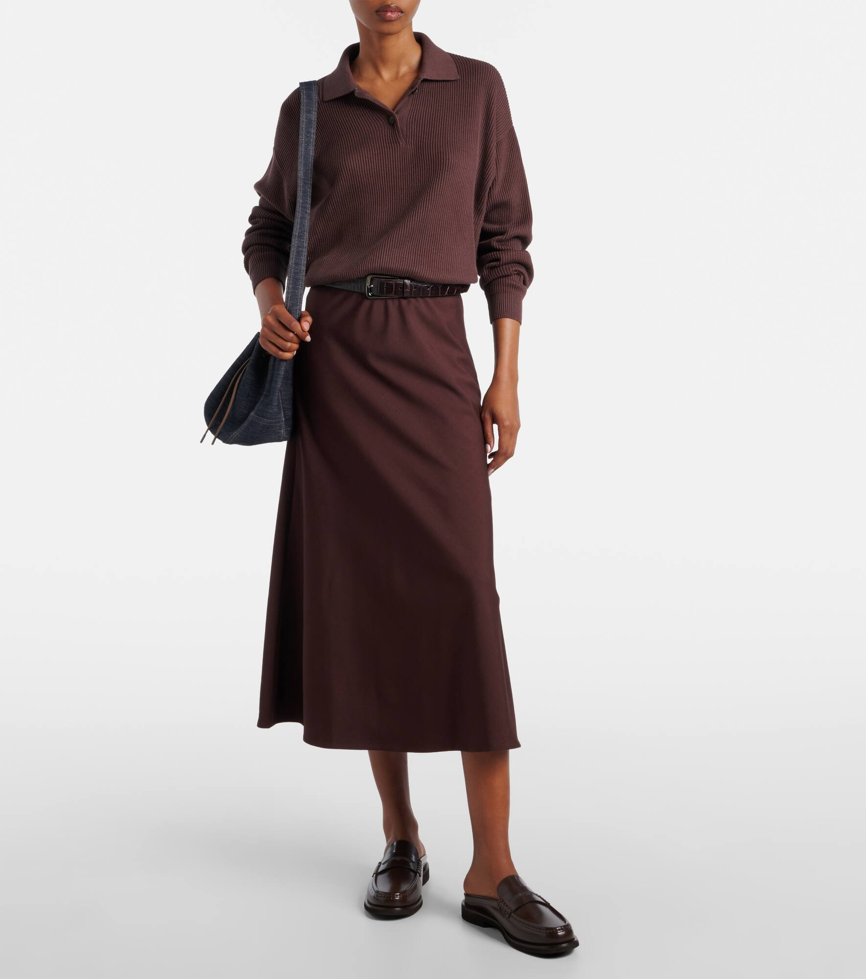 Wool-blend midi skirt - 2