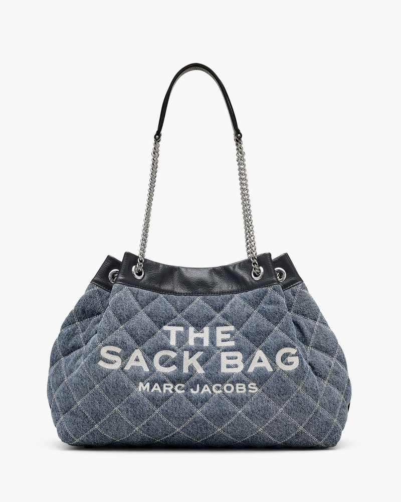 THE QUILTED DENIM LARGE CHAIN SACK BAG - 1