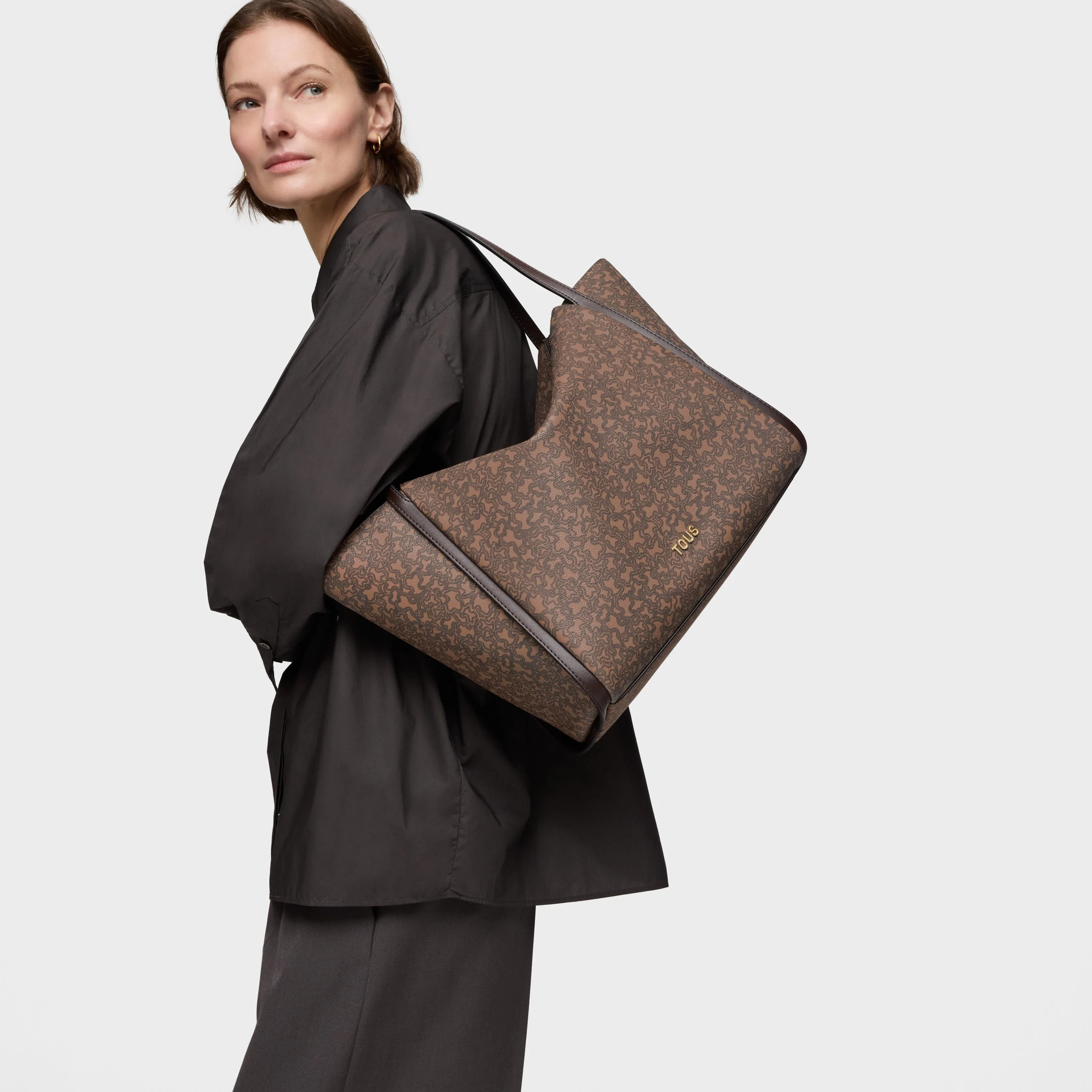 Large brown Tote bag TOUS Kaos Mini Lines - 1