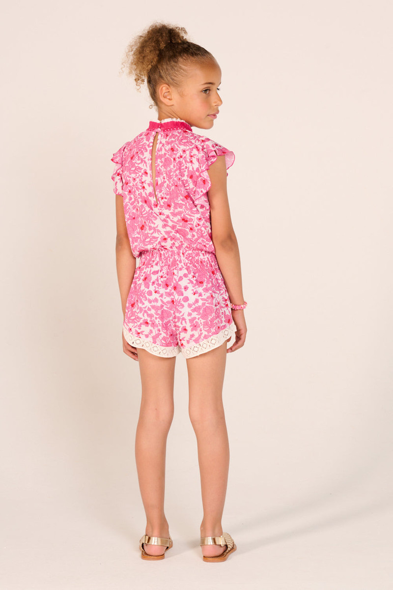 Short Jumpsuit Sasha for girls - Pink Aquaflora 5