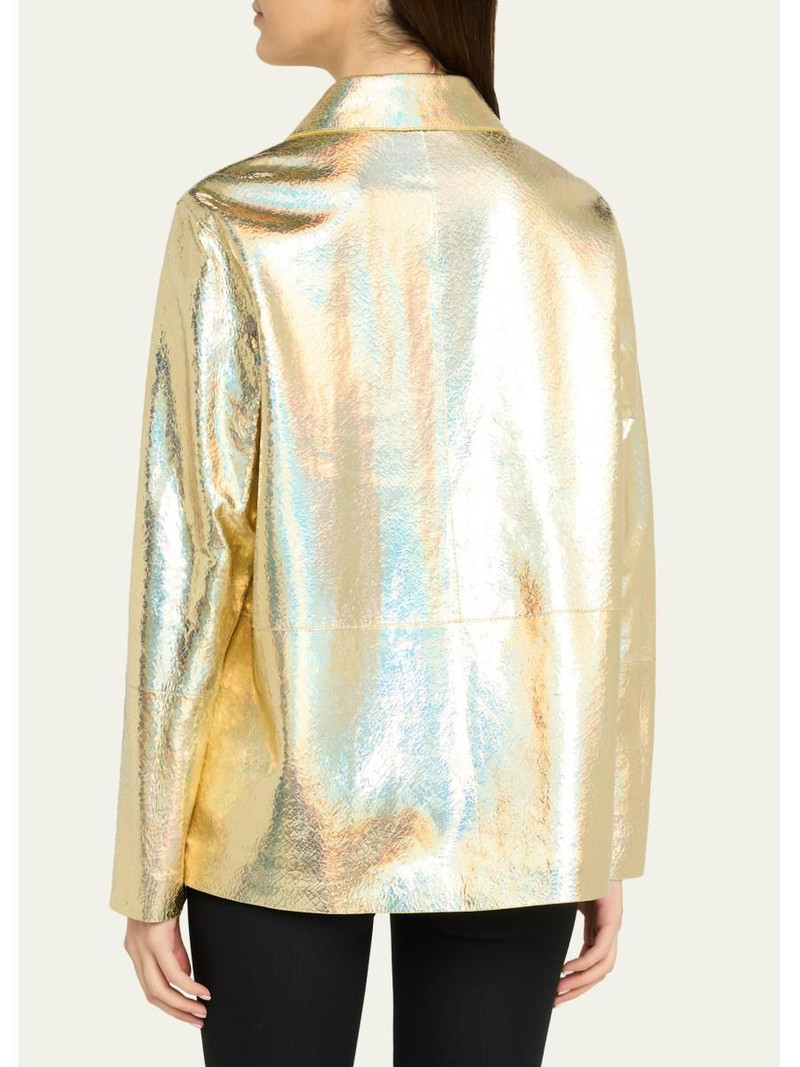 Iridescent Foiled Suede Shirt Jacket 3