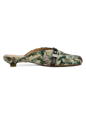 Women's Sue Tapestry Kitten-Heel Mules - Jadeite - 1