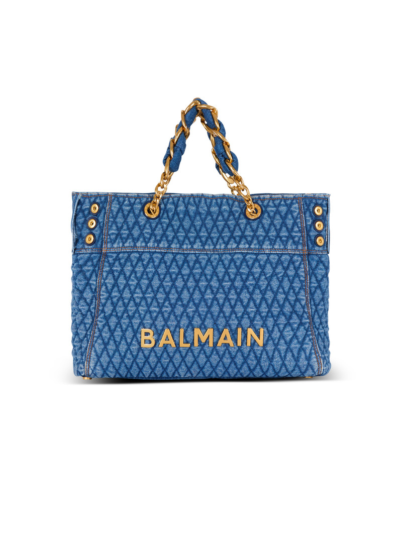 1945 Soft tote bag in diamond-quilted denim 1