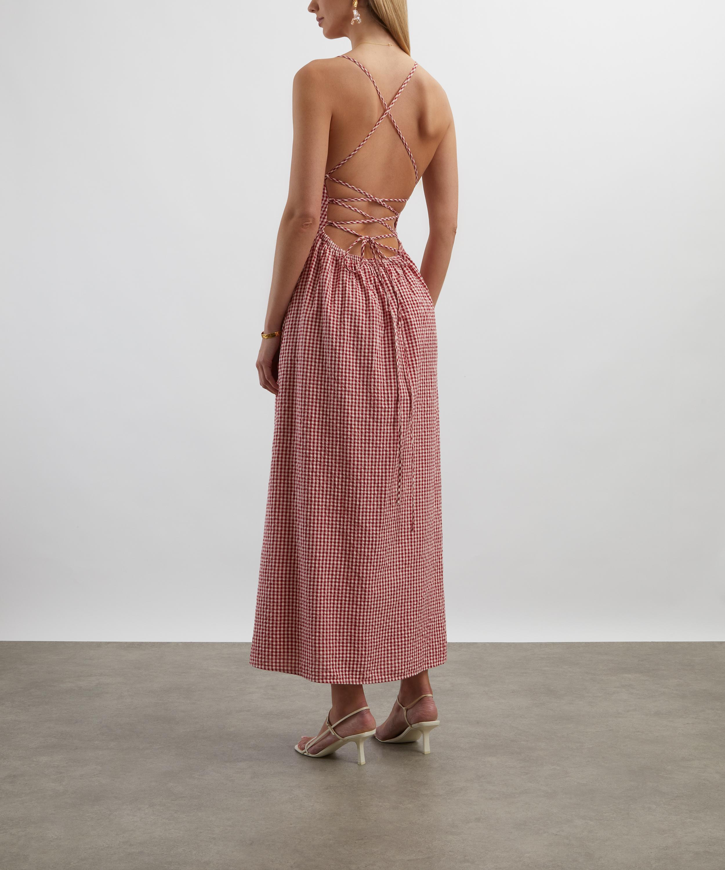 Lori Red Gingham Dress - 4