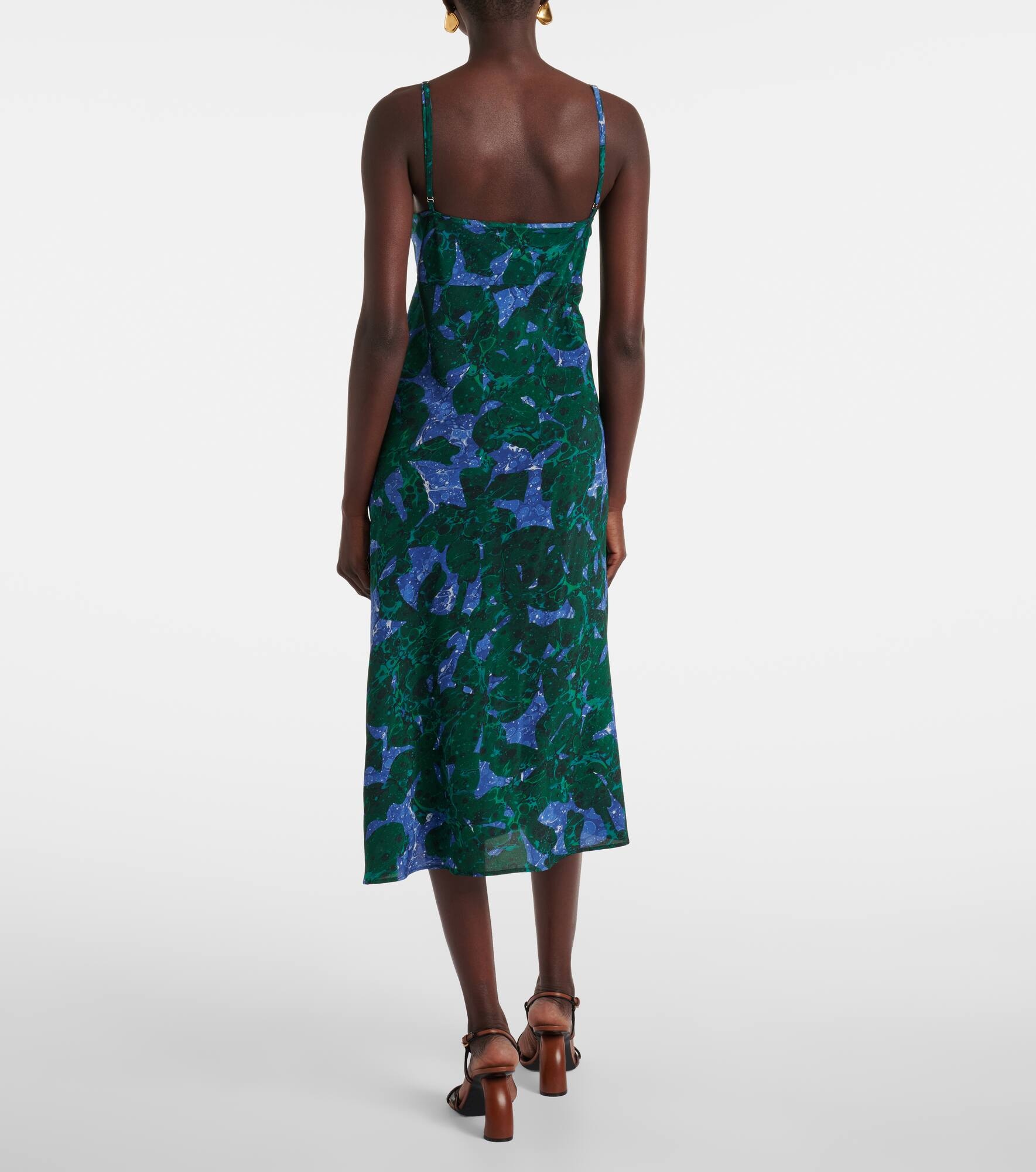 Printed silk slip dress - 3