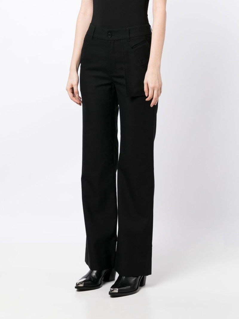 mid-rise button-fastening flared trousers 3