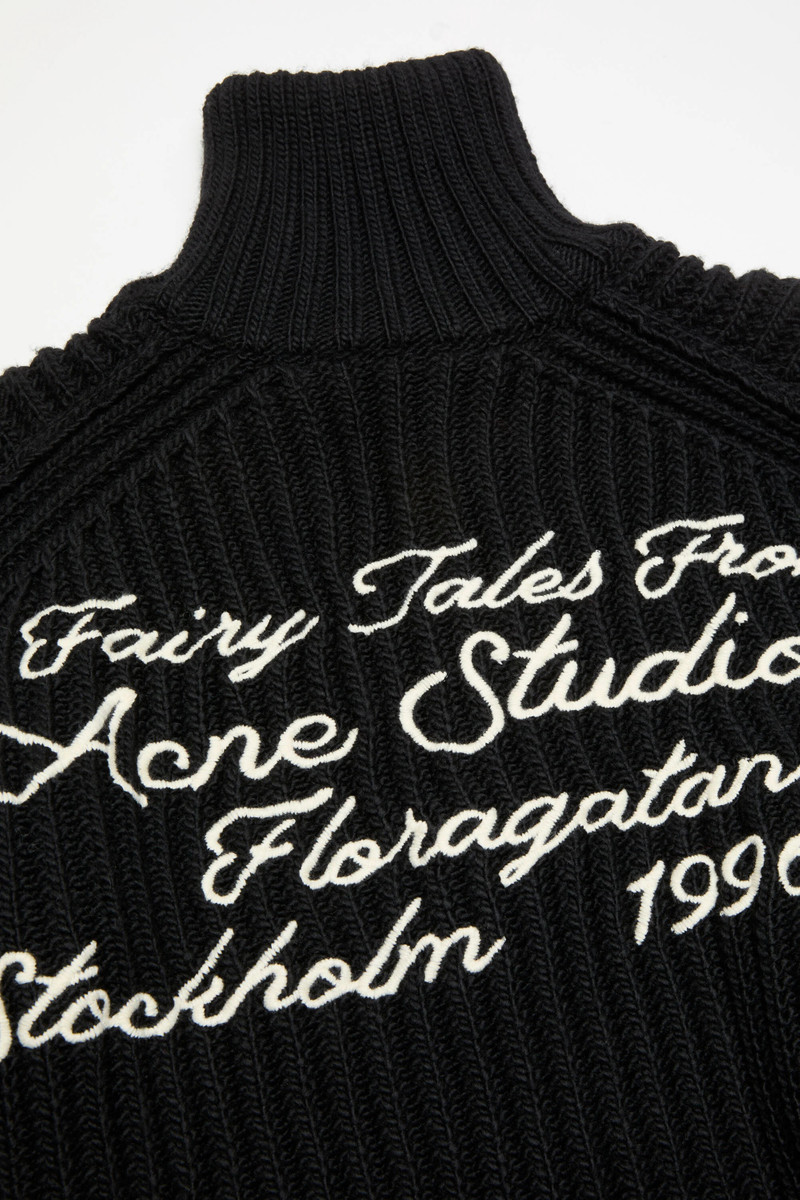 Wool zip cardigan - Black 5