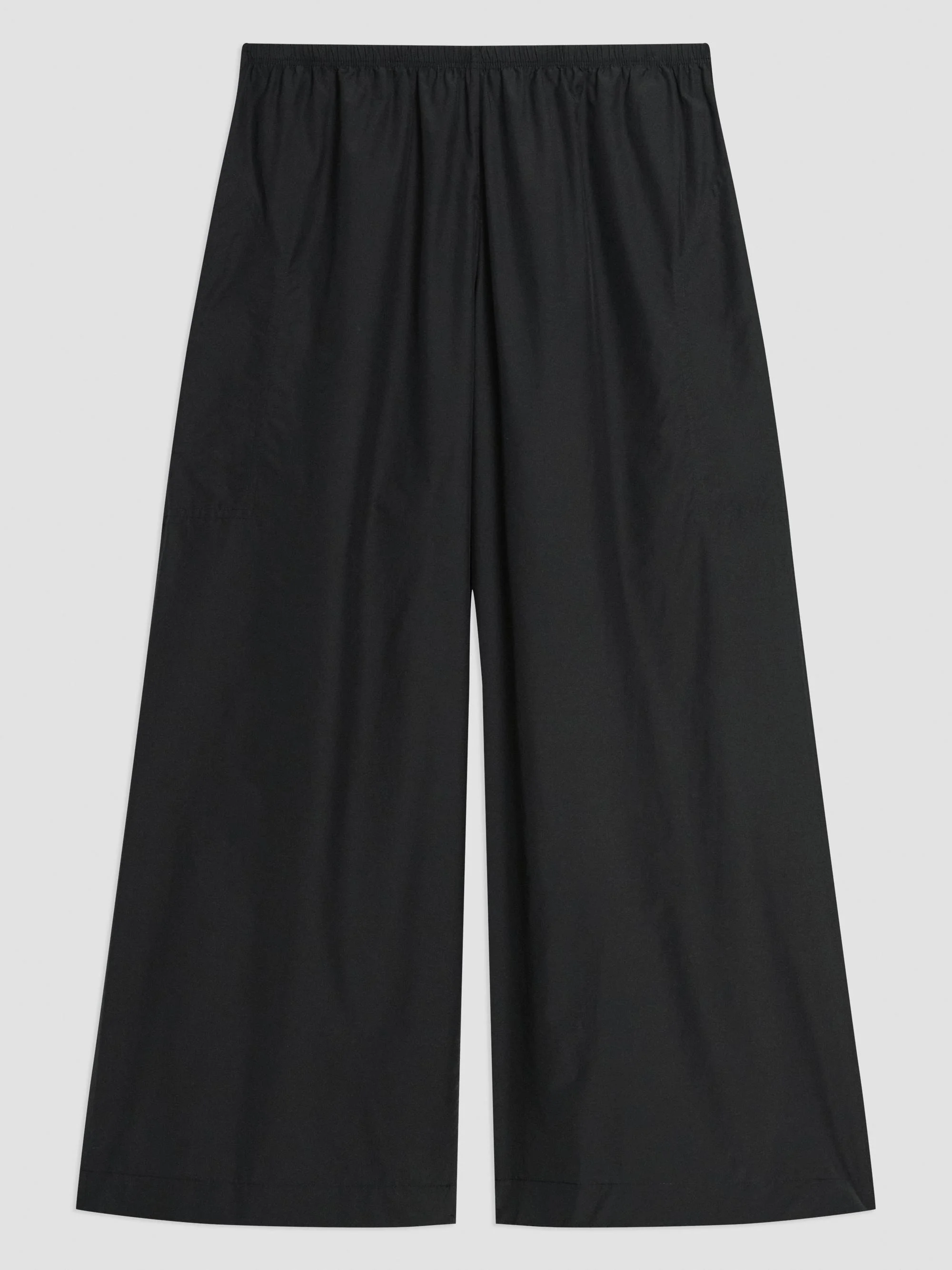 Women's Cotton-Blend Wide-Leg Crop Pants - Black - 1