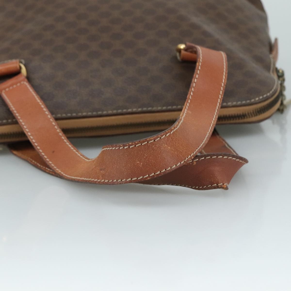 CELINE Macadam Canvas Hand Bag Pvc Leather Brown - 7