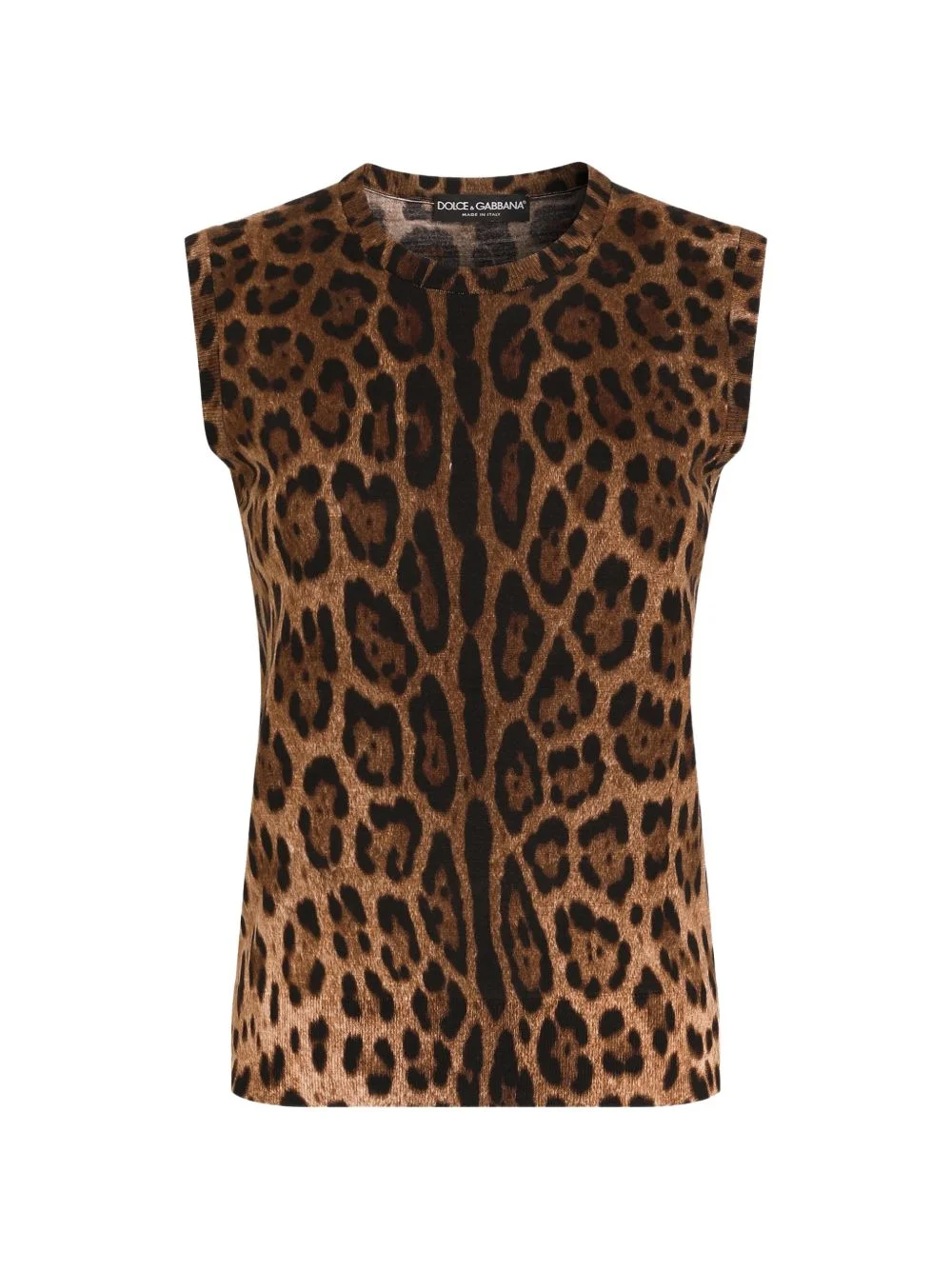 leo-print wool top - 1