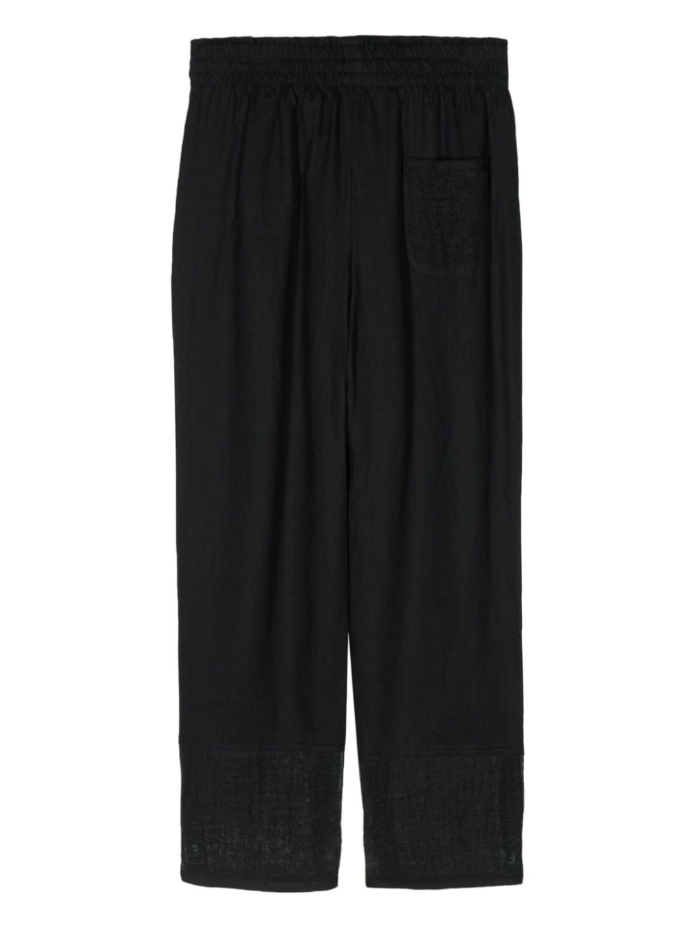 linen tapered-leg trousers - 2