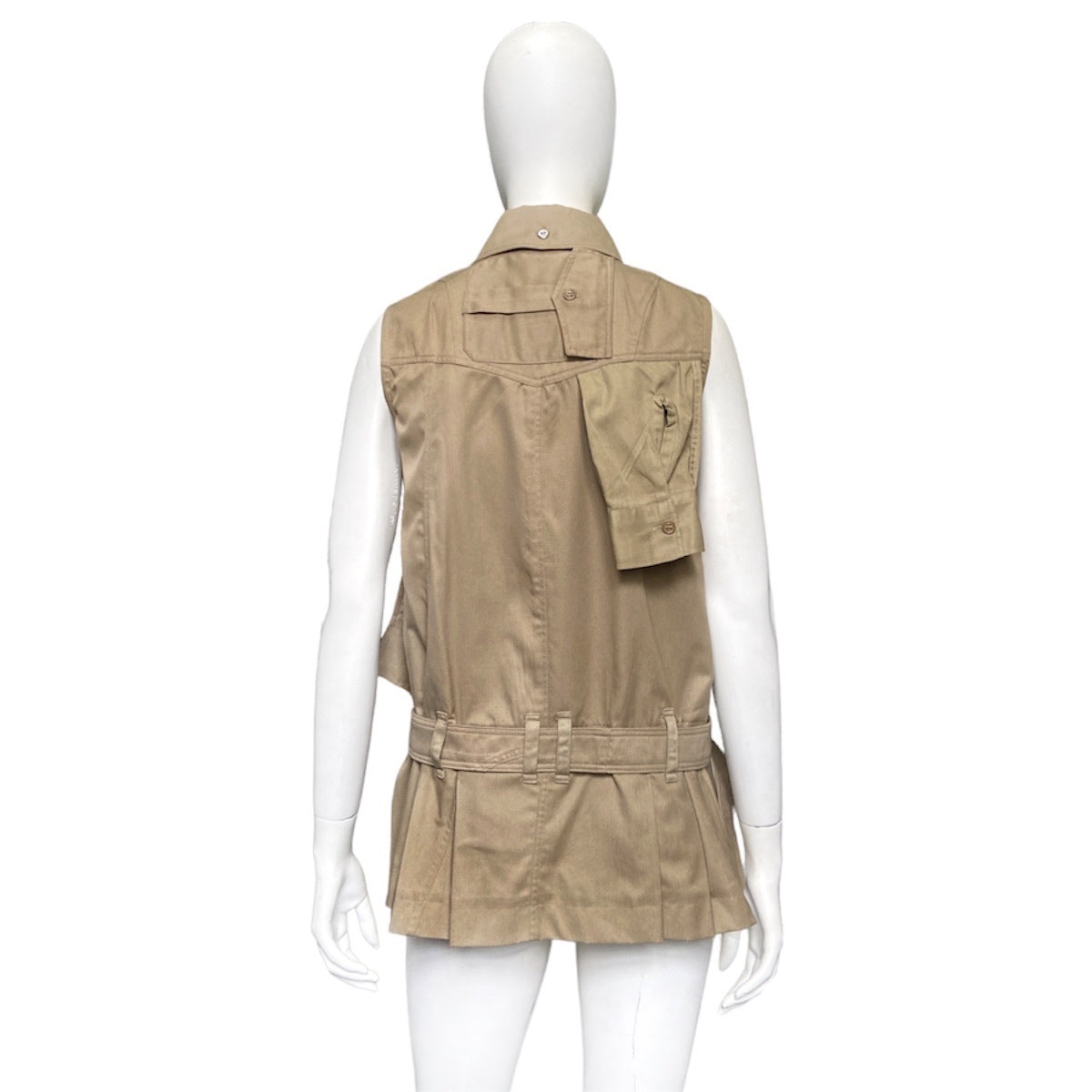 20471120 - 20471120 paper khaki rebuilt pleated shirt vest - 3