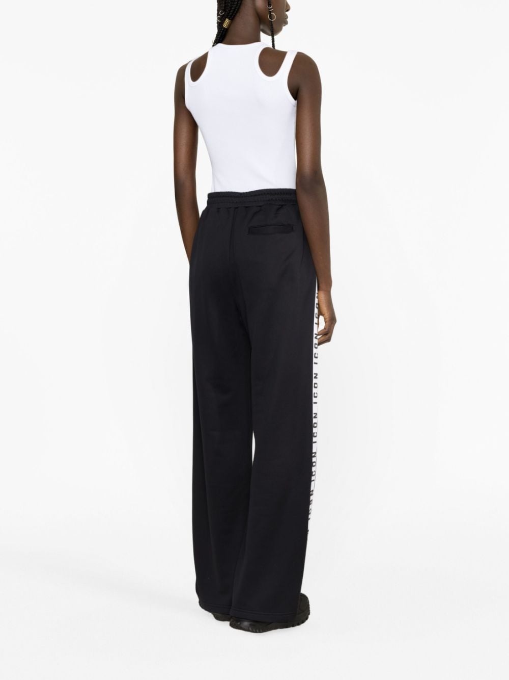 logo-tape wide-leg track pants - 4