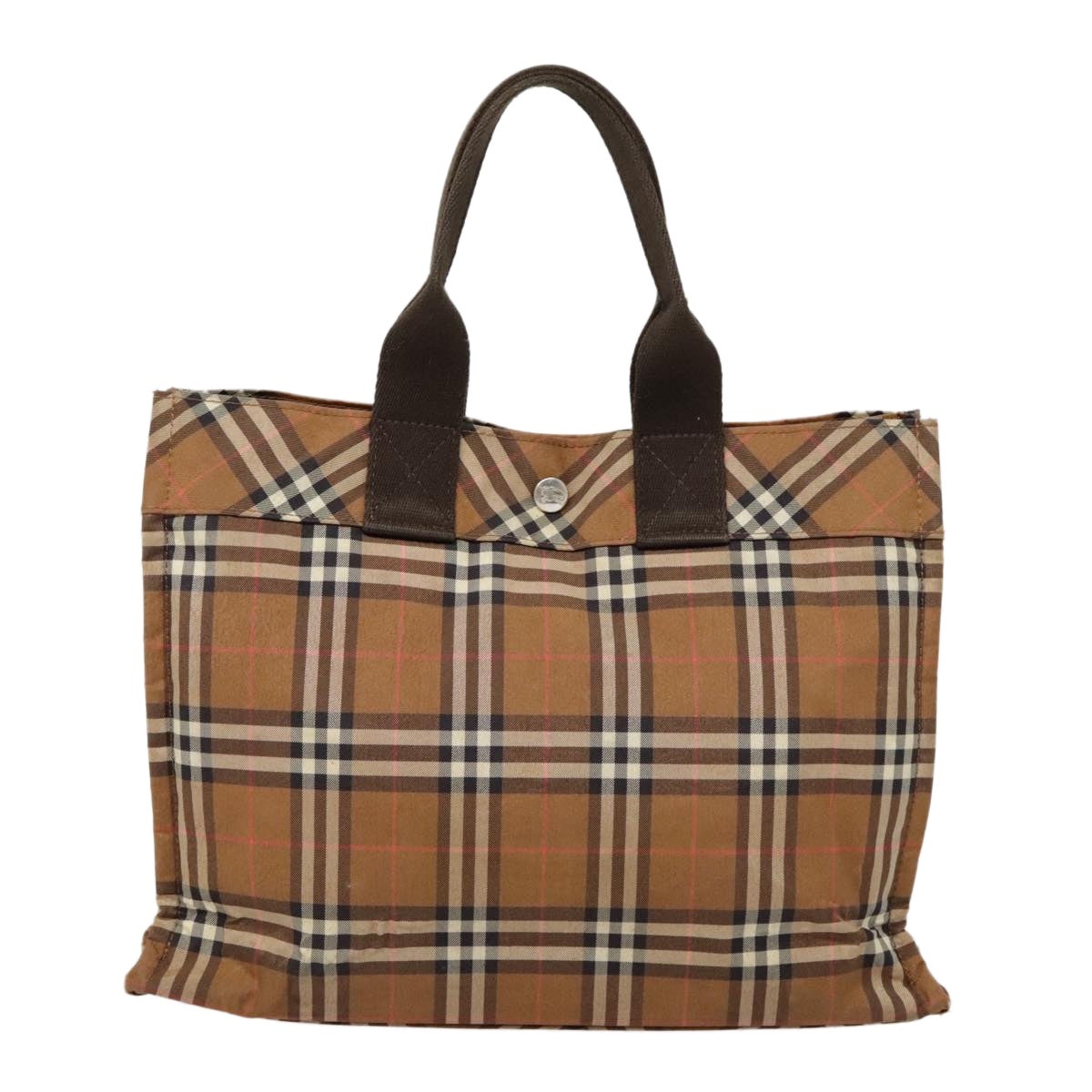 Burberry Nova Check Blue Label Tote Bag Nylon Brown - 2