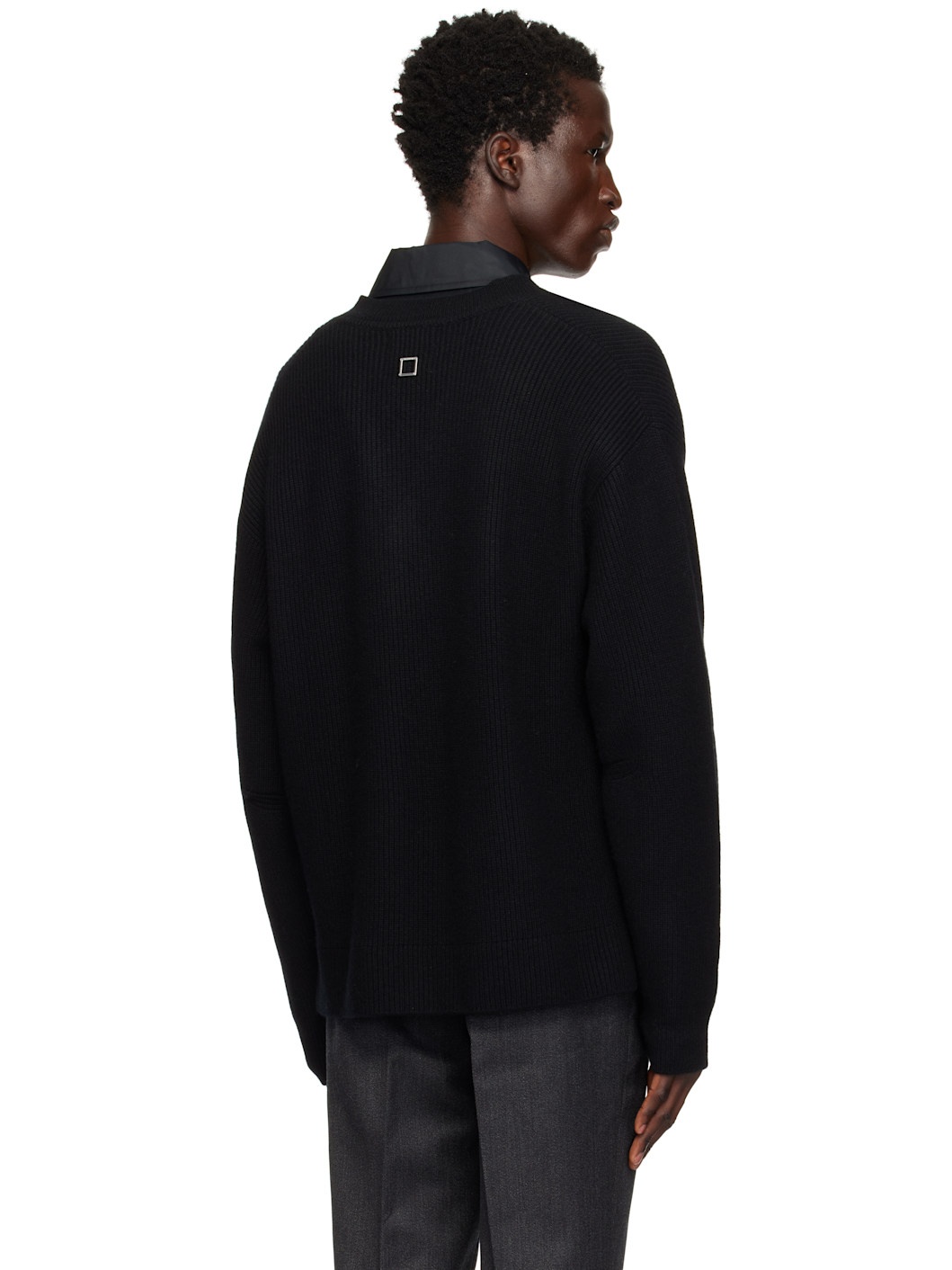 Black V-Neck Sweater - 3