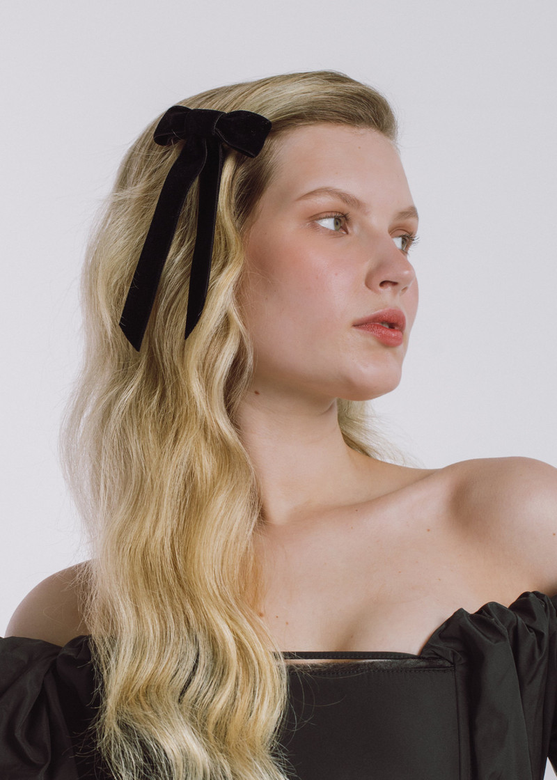 Jennifer Behr Velvet Bow Barrette outlook
