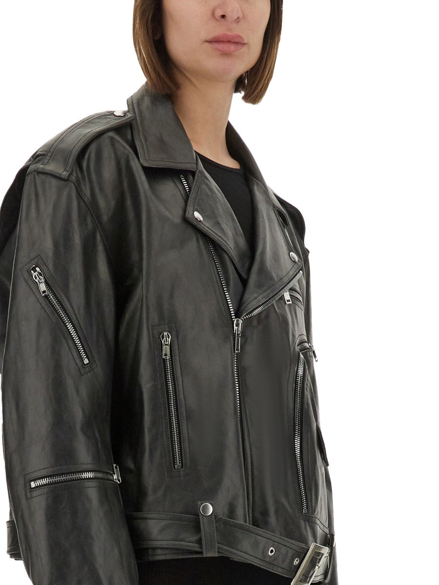 Rick Owens Women "Cropped Jumbo Bauhaus" Jacket - 4