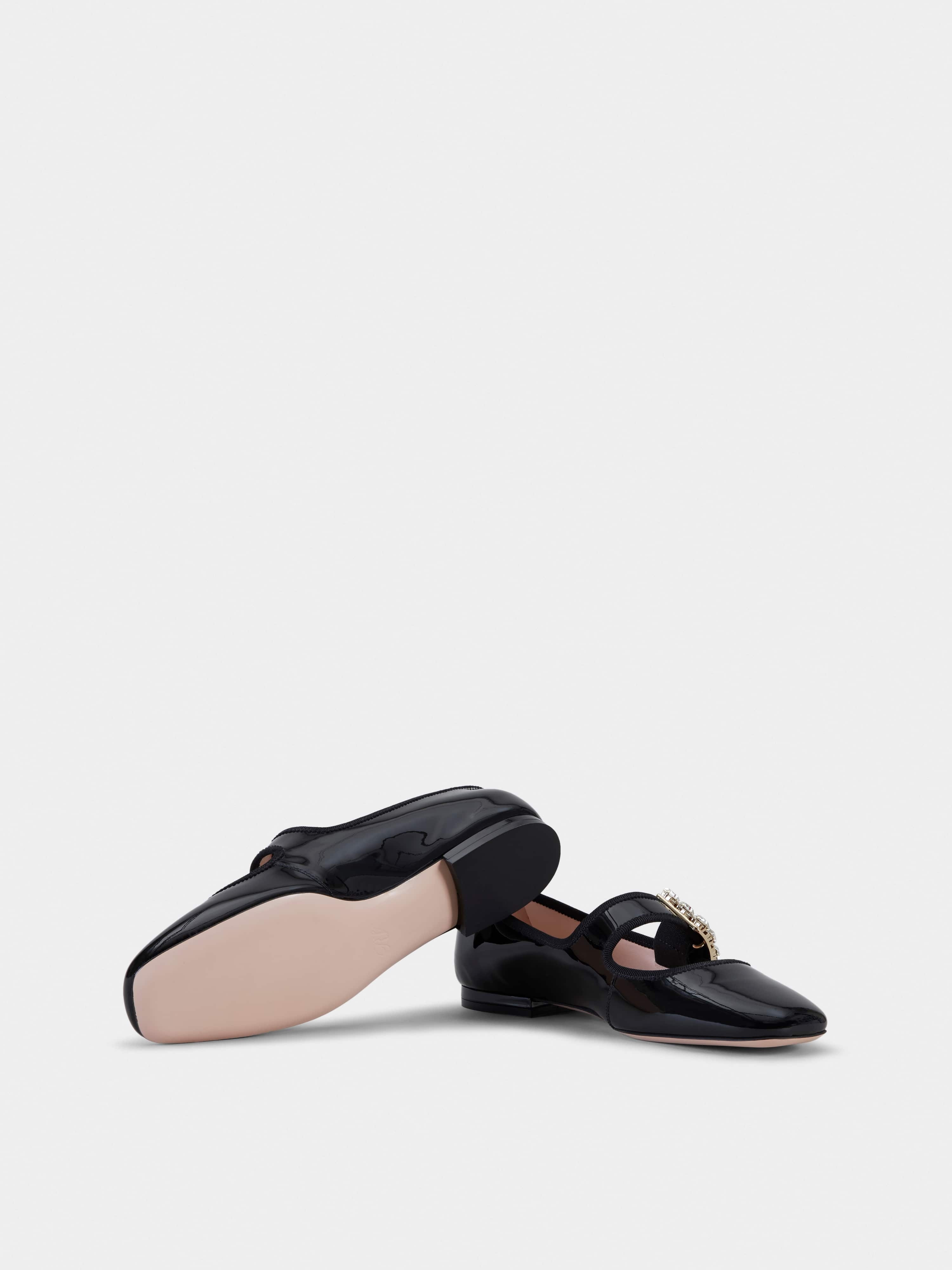 Très Vivier Strass Buckle Babies Ballerinas in Patent Leather - 6