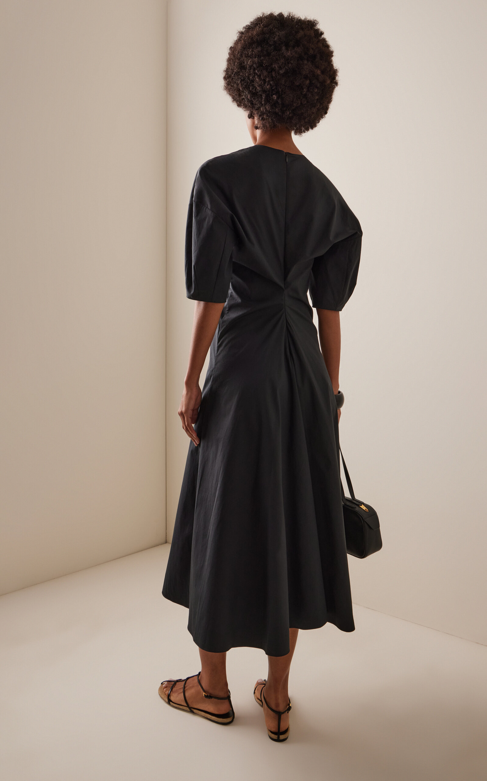 Stretch-Cotton Poplin Dress black - 4