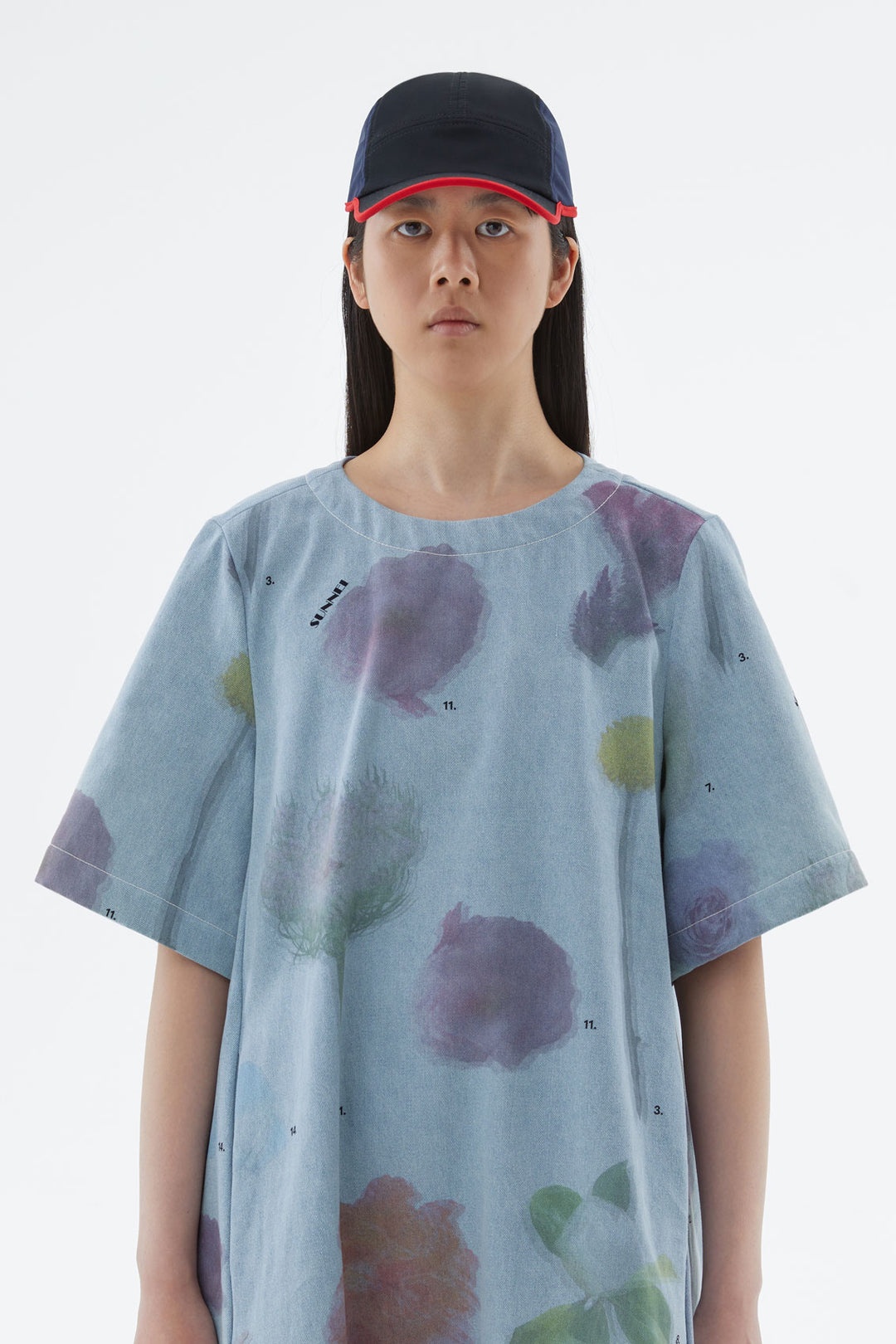 DENIM DRESS WITH FLOWER PRINT - 5