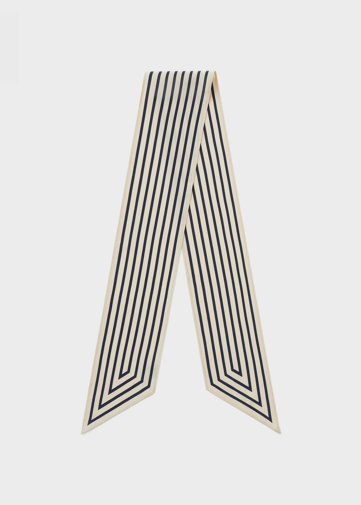 Signature monogram silk ribbon scarf creme - 1
