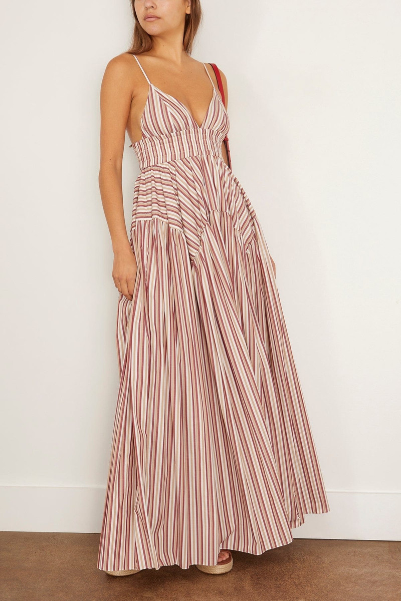 ROSETTA GETTY Gathered Peplum Camisole Dress in Multi outlook