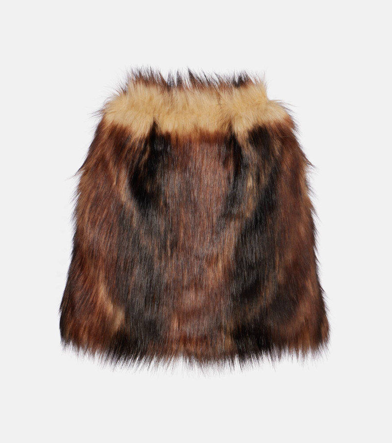 Faux fur miniskirt 1