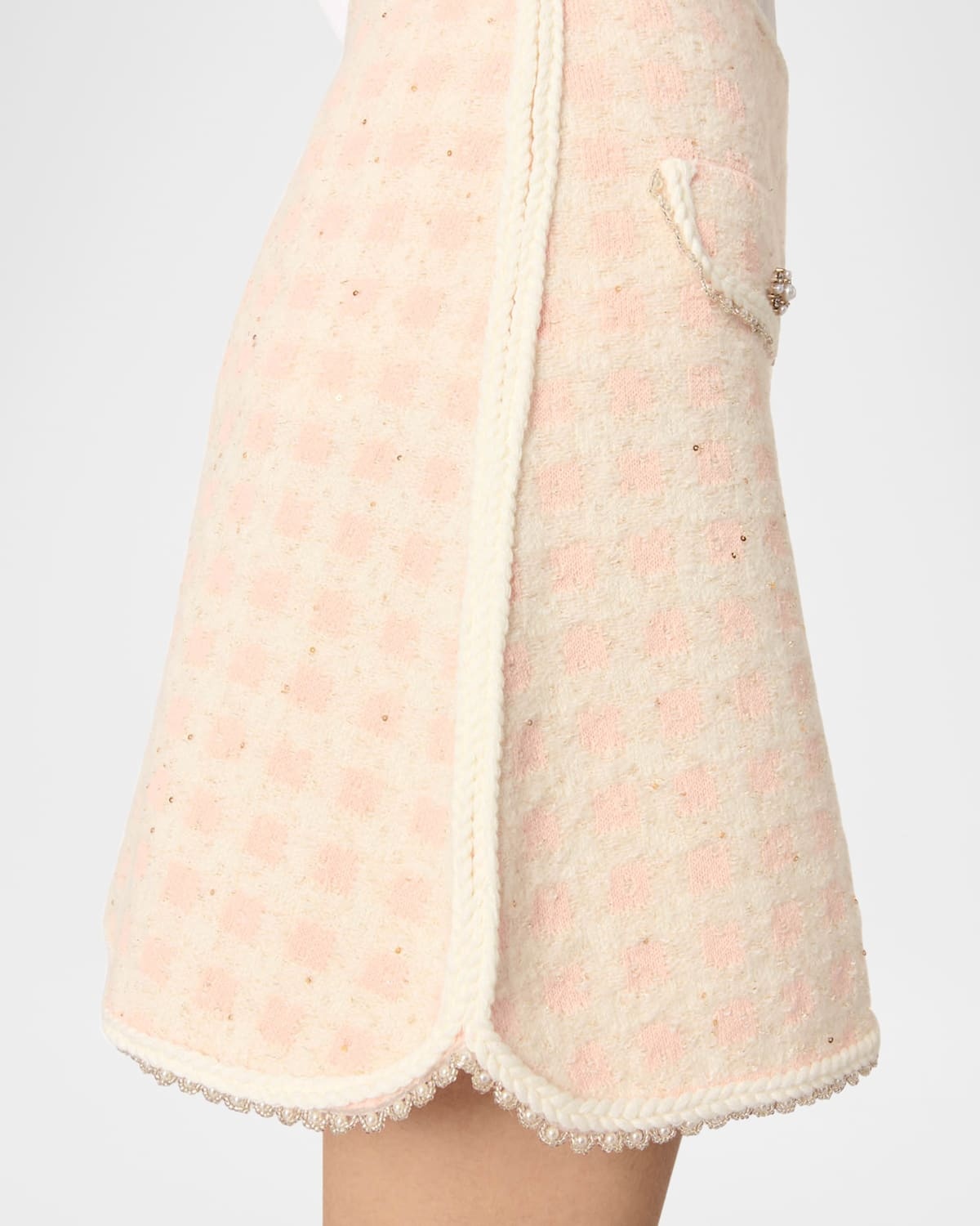 Jartingal Tweed-Effect Checked Knit Mini Skirt - 5