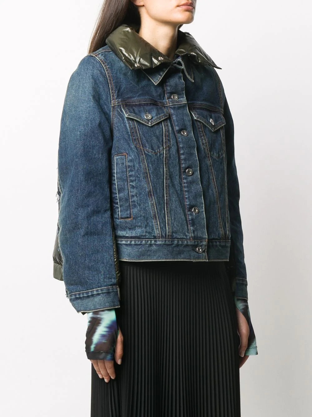 padded-back denim jacket - 4