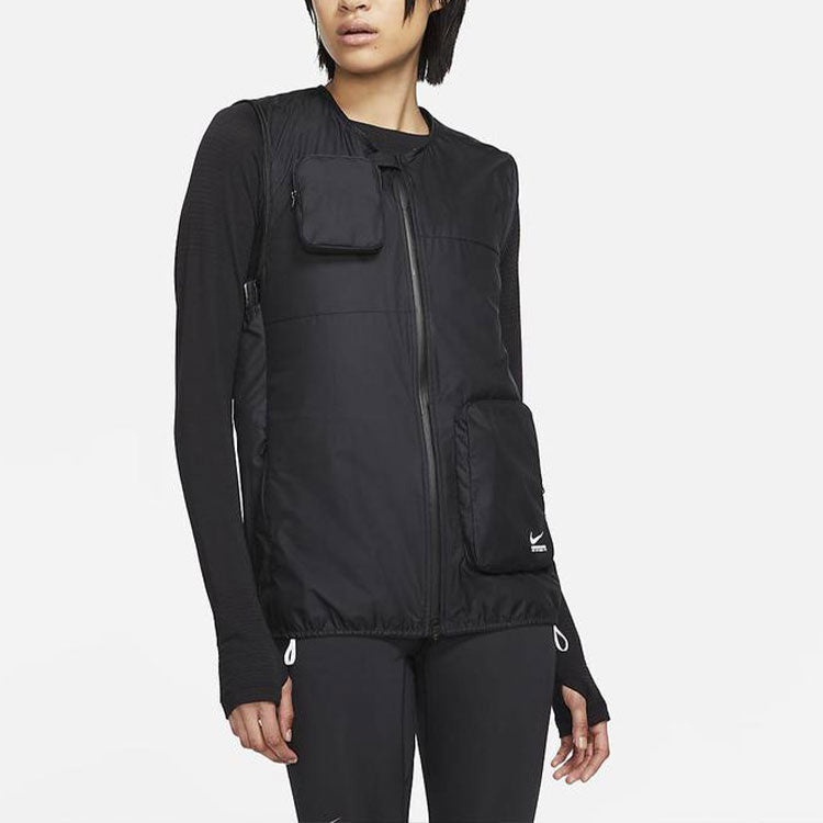 (WMNS) Nike NSRL Transform Sports Detachable hooded vest Jacket Black DB0820-010 - 4