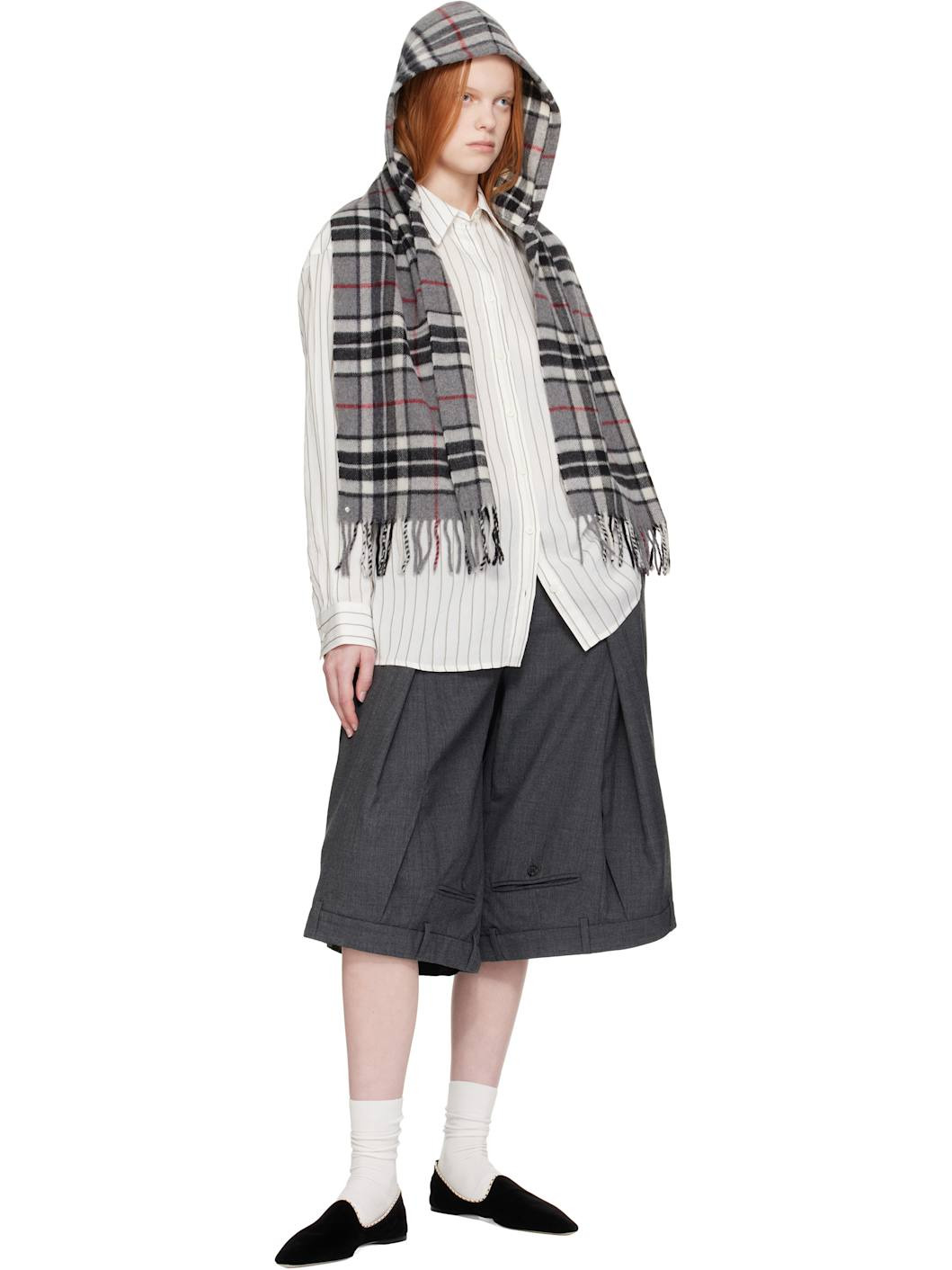 Gray Hood Scarf - 3