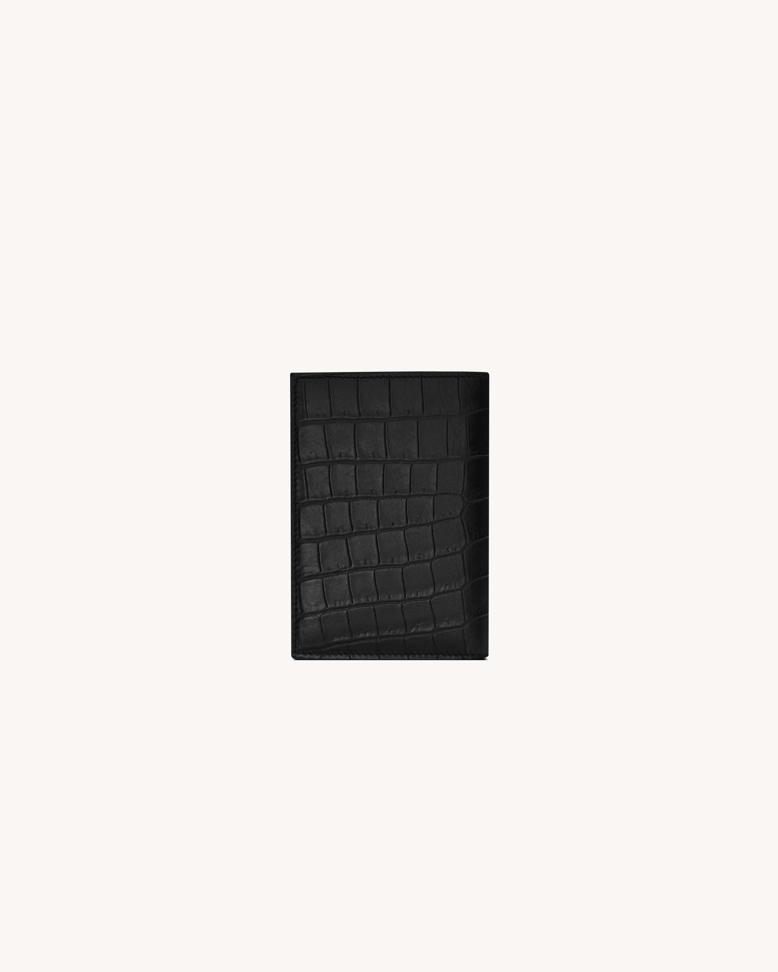 TINY CASSANDRE CREDIT CARD WALLET IN CROCODILE-EMBOSSED MATTE LEATHER - 2