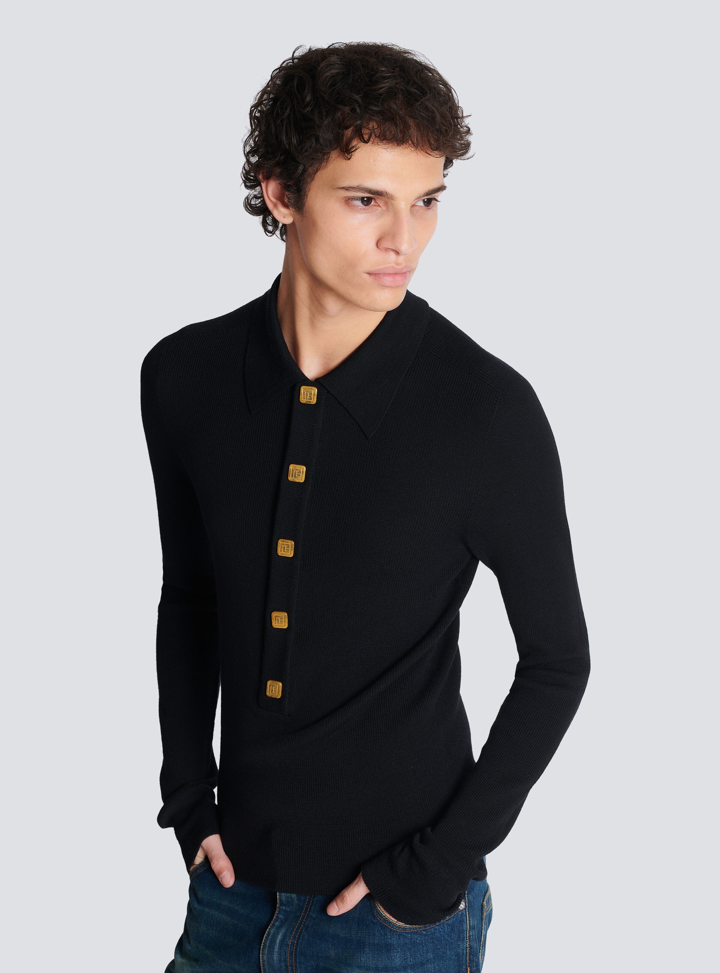 Wool PB buttoned polo shirt - 6