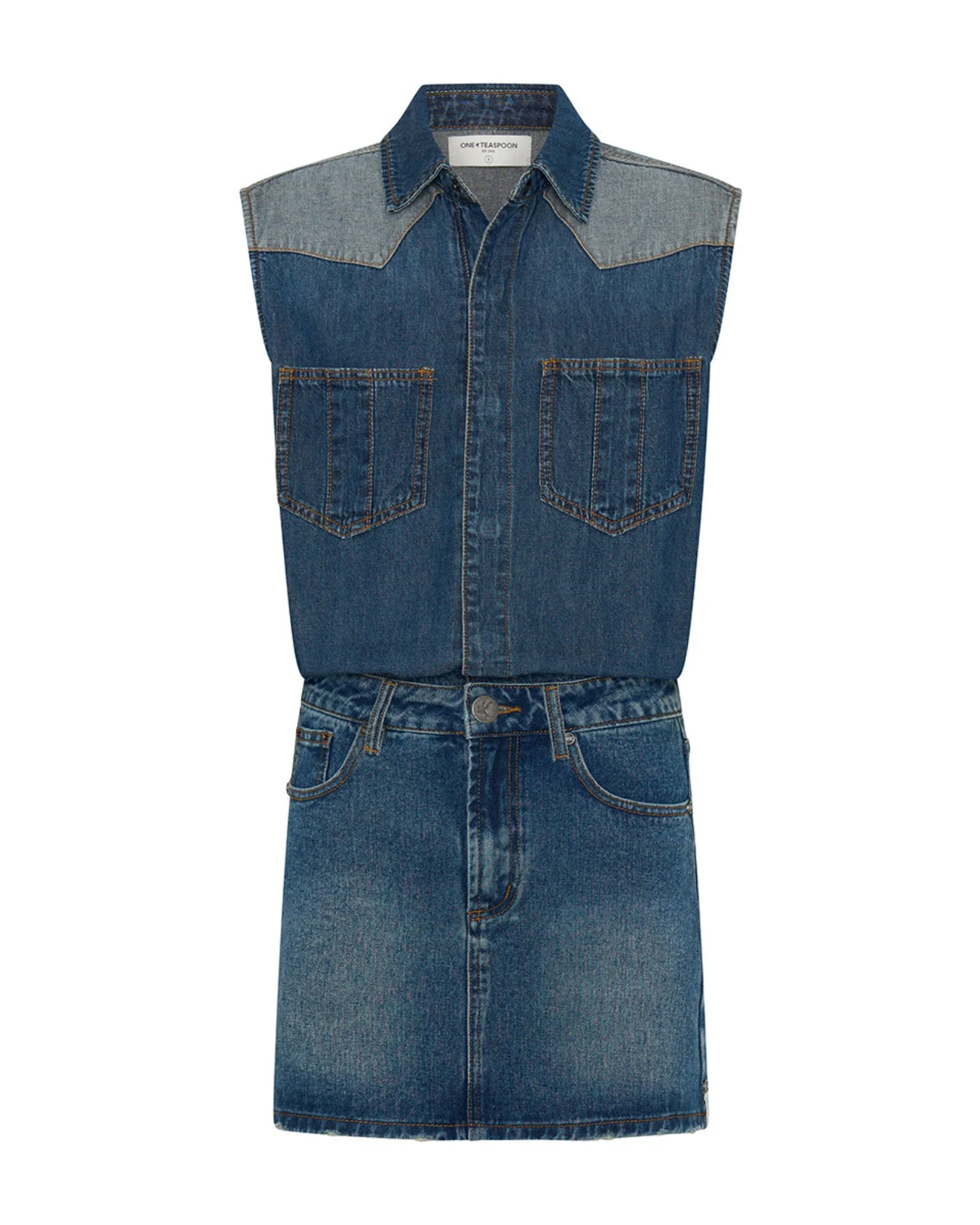 Sloane Mini Denim Dress - Phoenix Blue - 1