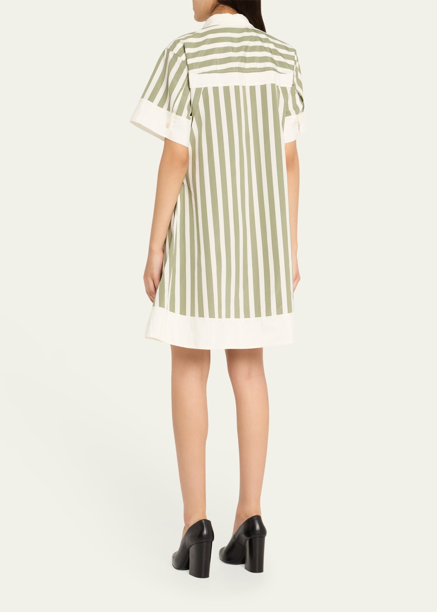 Stripe Short-Sleeve Shirt Dress - 3