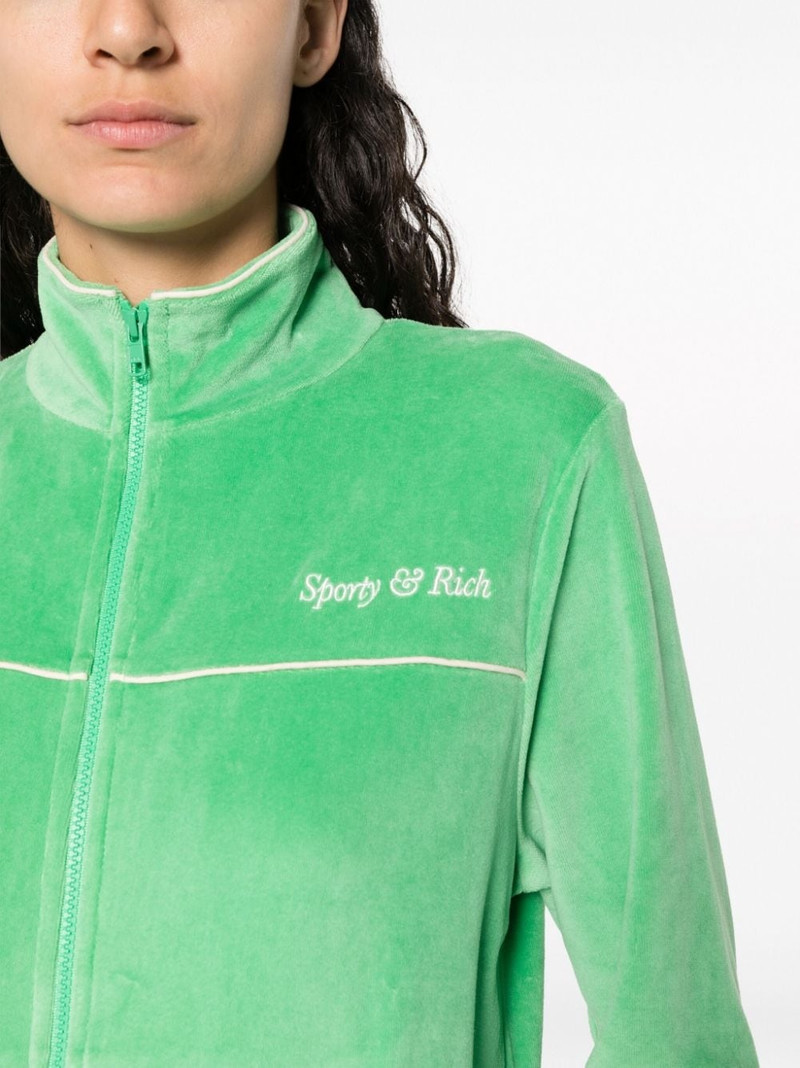 towelling-finish embroidered-logo jacket 5