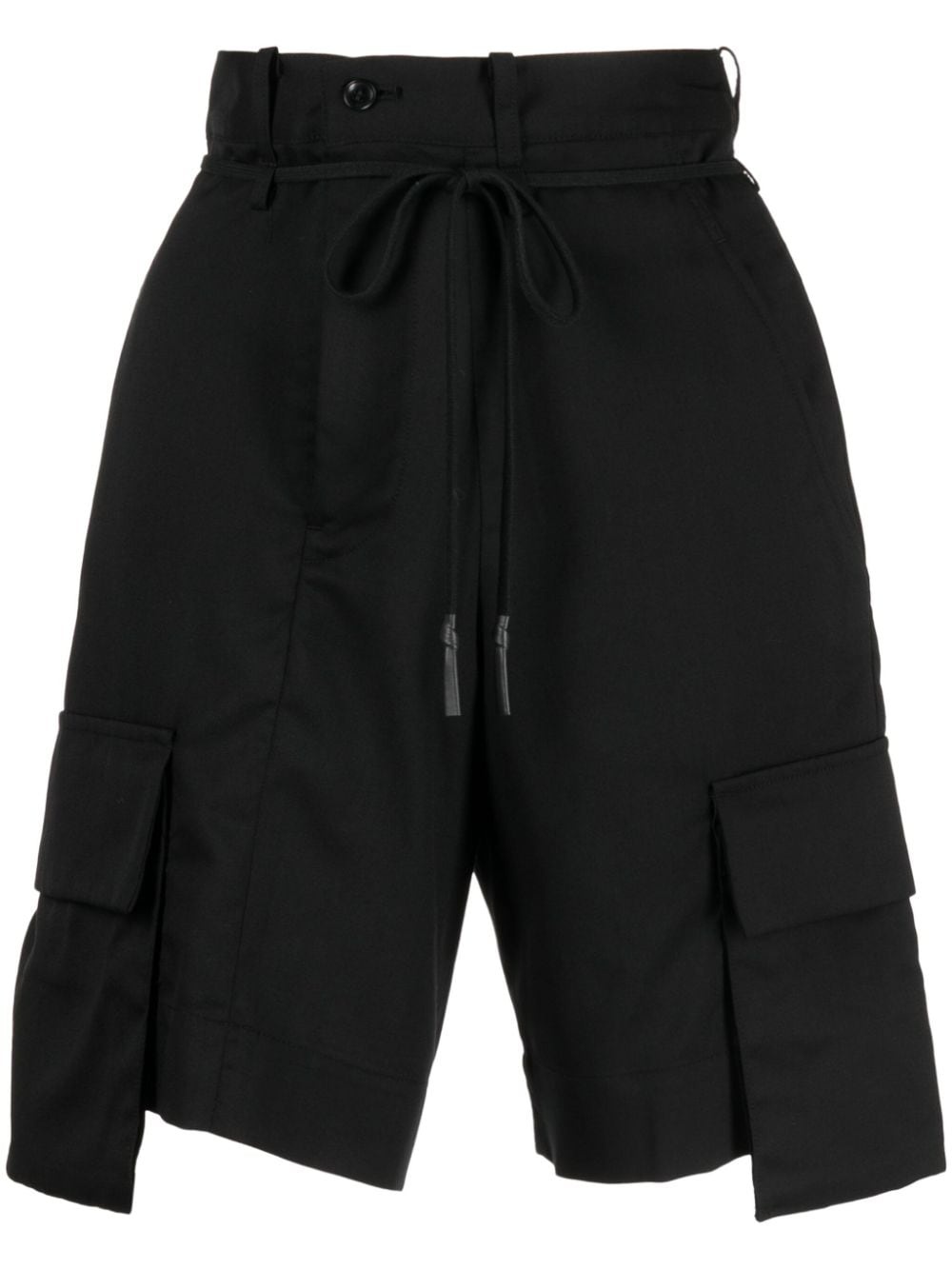 drawstring-waistband knee-length shorts - 1