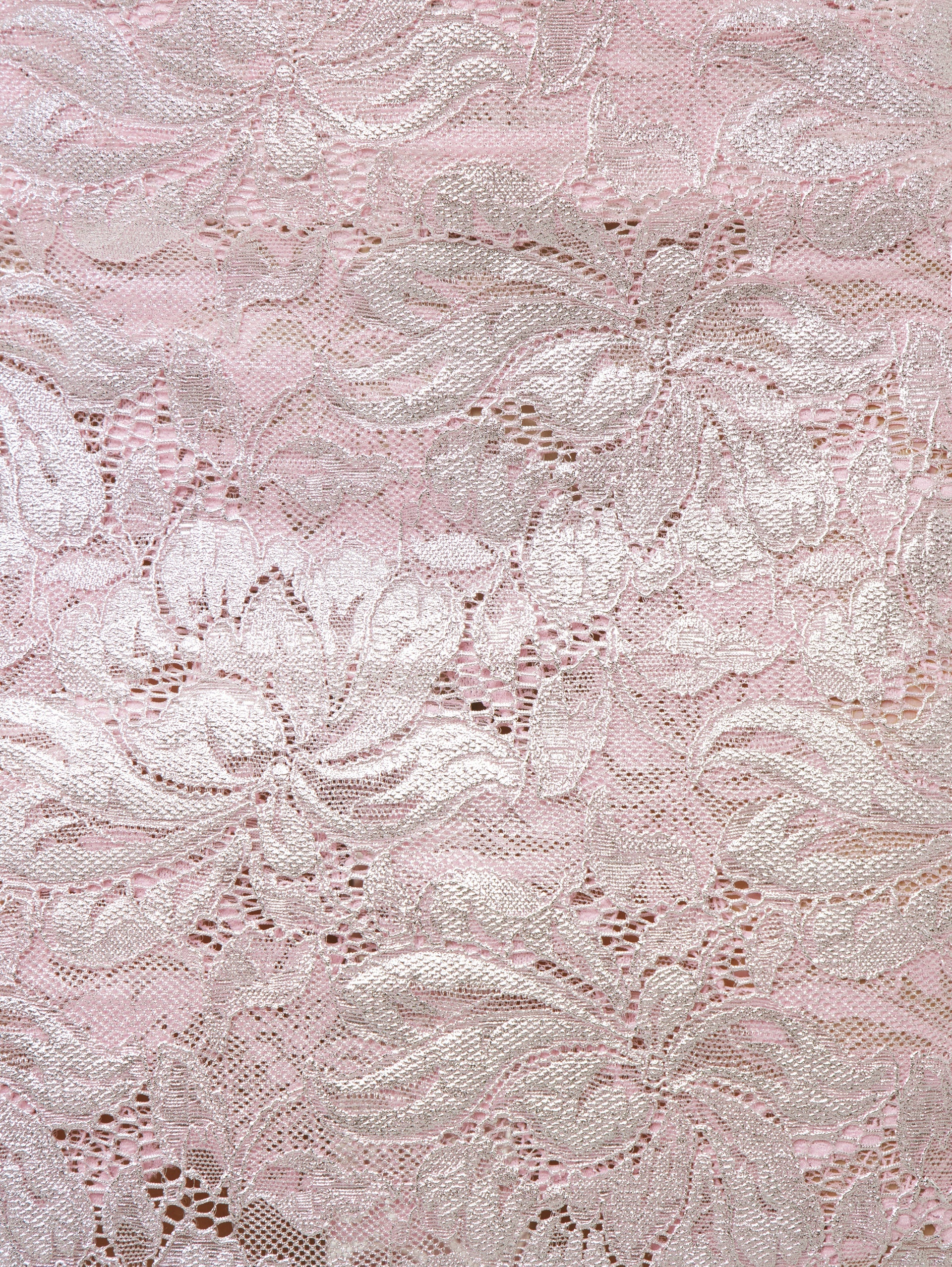 LIGHT PINK LONG SKIRT IN LACE WITH SILVER INDUCTION - 7