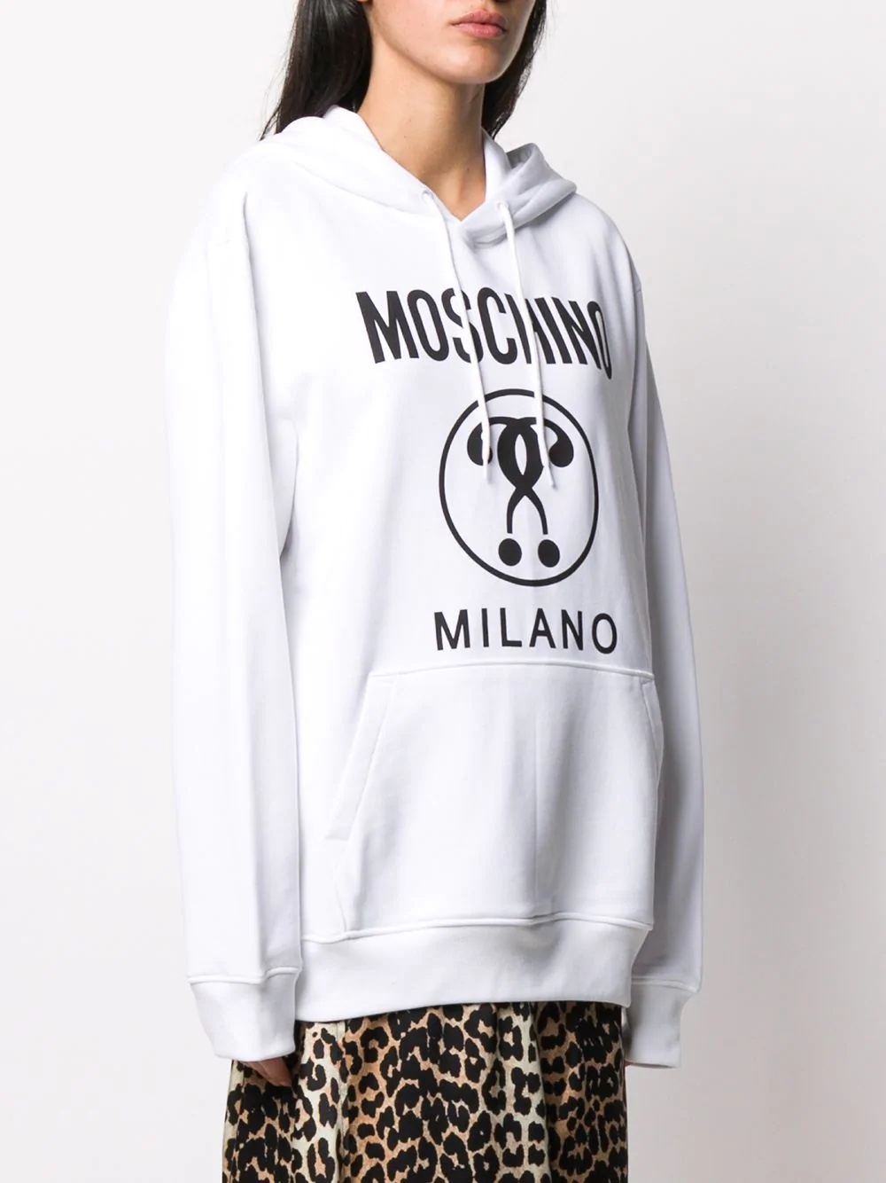 logo-print cotton hoodie - 3