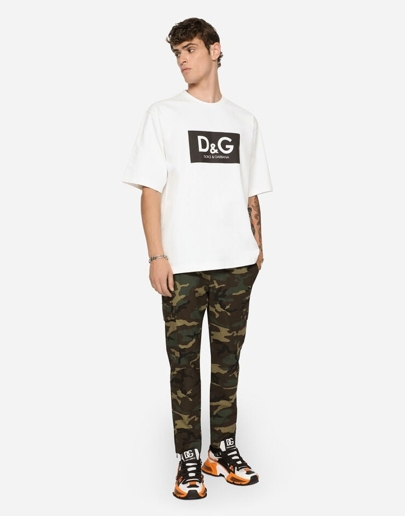 Cotton T-shirt with D&G print 5