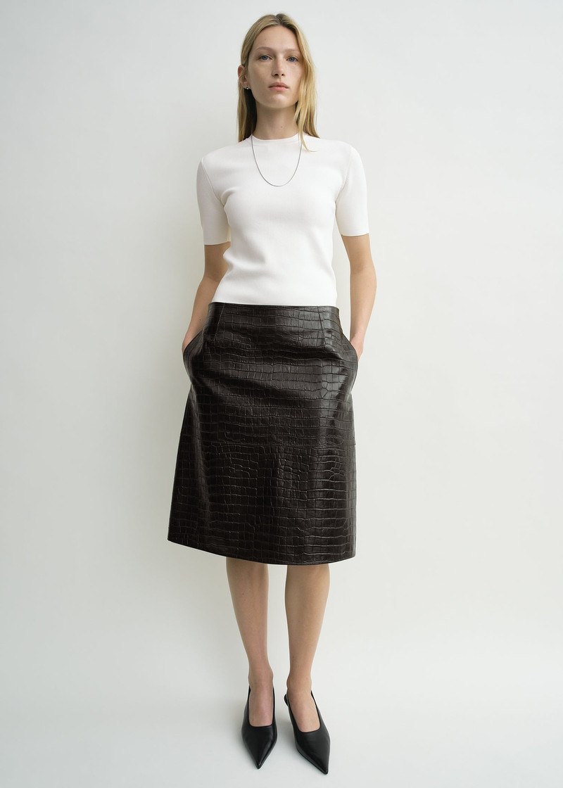 TOTEME Compact knit tee optic white outlook