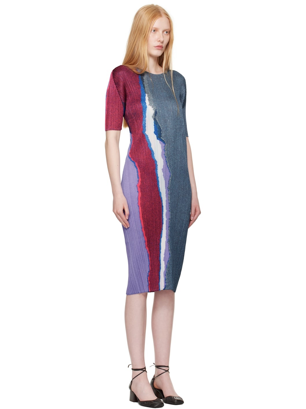 Blue Grainy Colors Midi Dress - 2