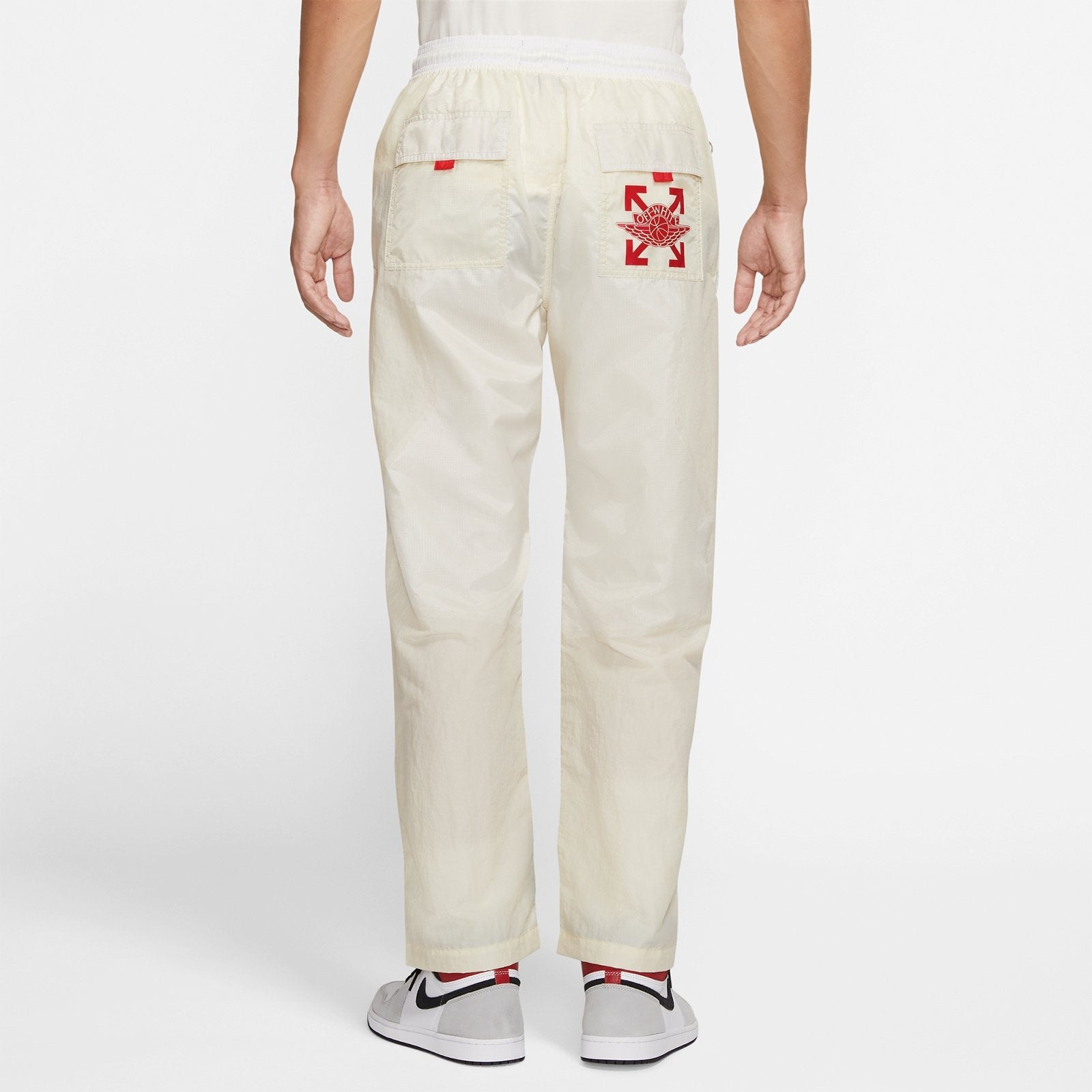 Air Jordan x Off-White Logo Printing Sports Long Pants 'Cream White' DB4250-233 - 5