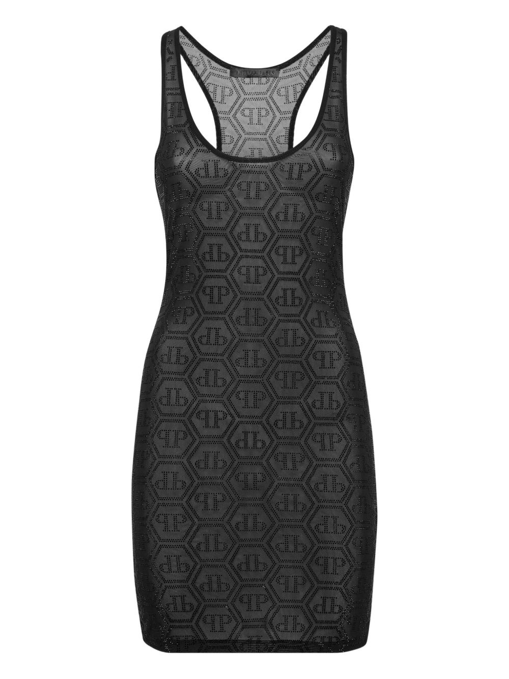 monogram strass-embellished dress - 1