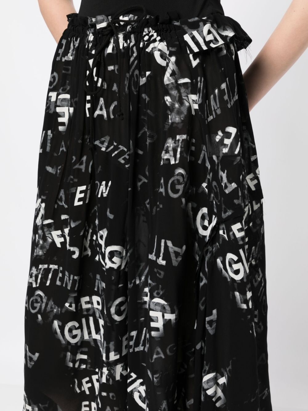 graphic-print drawstring midi skirt - 5