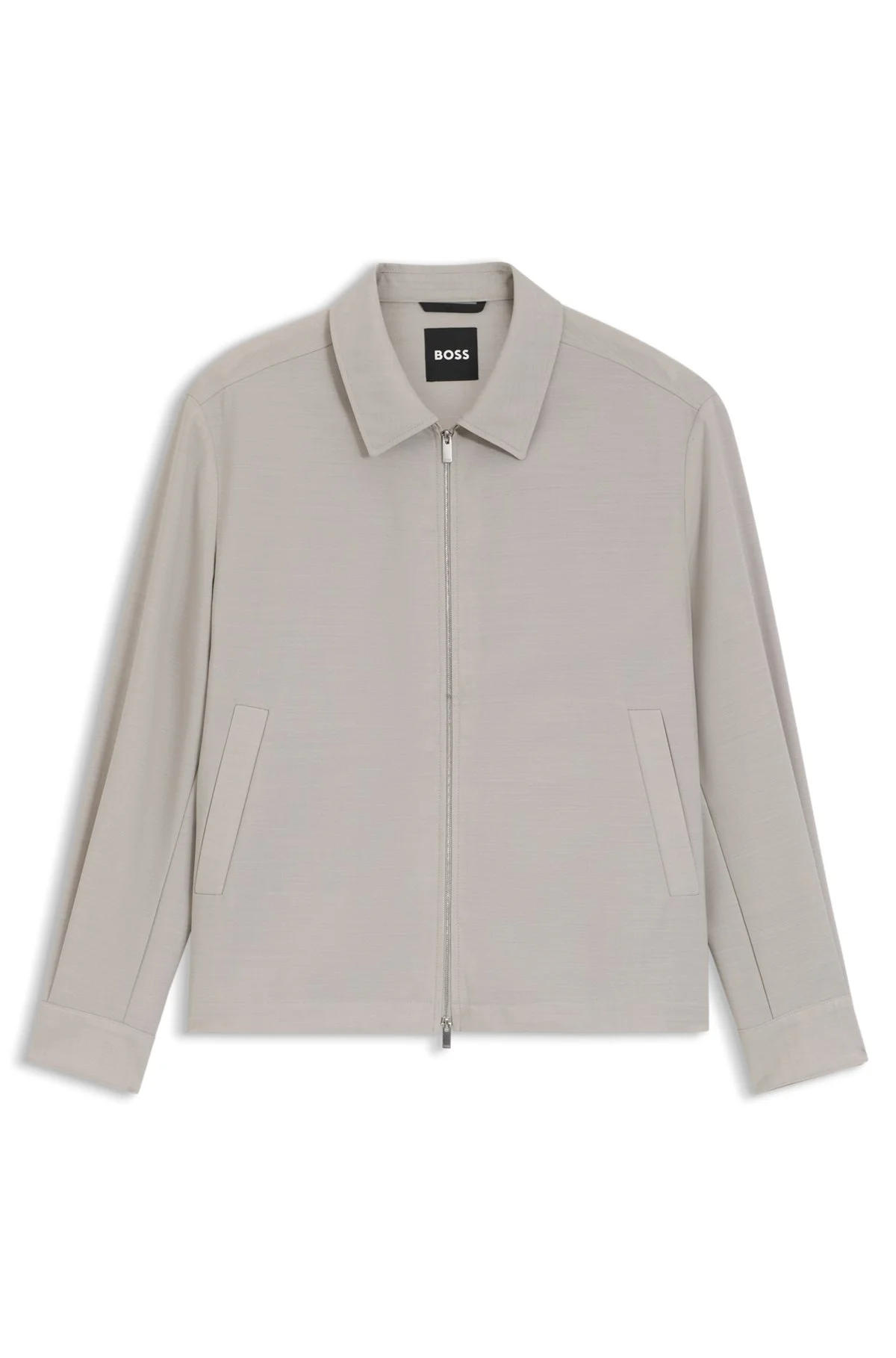 RELAXED-FIT ZIP-UP JACKET IN PATTERNED VIRGIN WOOL - 1