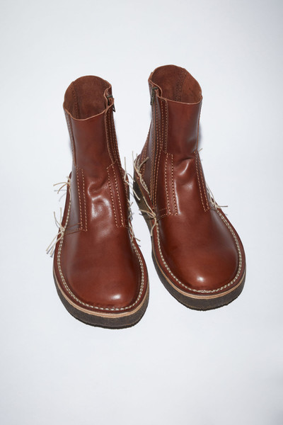 Acne Studios Leather ankle boots - Chestnut brown outlook