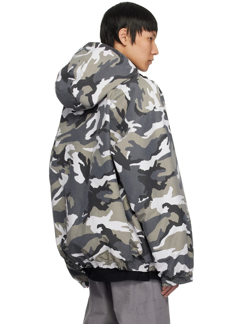 Off-shoulder Military Parka in Grey 3